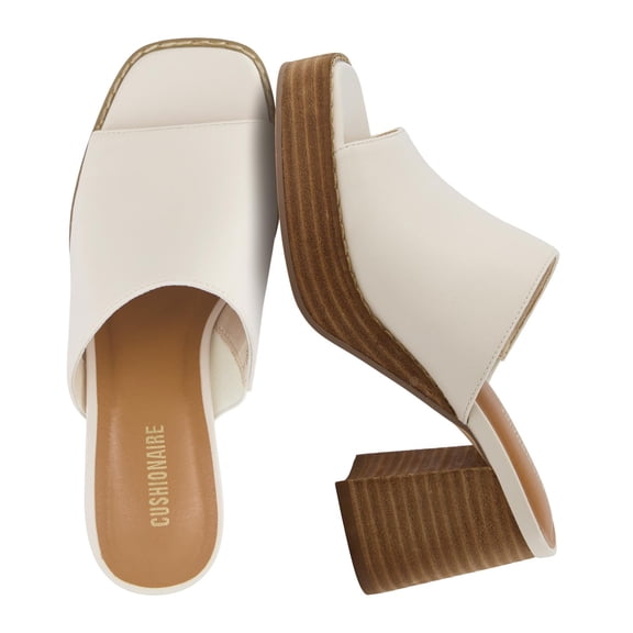 Cushionaire Women's Keeper soft one band Heel Sandal Memory Foam, Wide Widths Available