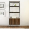 thumbnail image 3 of Walker Edison Urban Industrial 4-Shelf Ladder Bookcase, Dark Walnut, 3 of 10