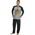 thumbnail image 2 of Harry Potter Mens' 2-Piece Hogwarts Plaid Raglan Long-Sleeve Pajama Pant Set - Gryffindor Slytherin Hufflepuff Ravenclaw, 2 of 6