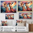 thumbnail image 4 of Designart "Playful Multicolor Giraffes" Animals Giraffe Floater Framed Canvas Art Print, 4 of 5