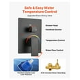 thumbnail image 5 of Rainfall Shower System, Matte Black Shower Set with 10-Inch Rain Shower Head & Handheld Spray, Ceiling Mount Bathroom Fixtures, Brass Valve Included, 5 of 9