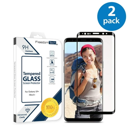 2x Samsung Galaxy S9 Plus Screen Protector Glass Film Full Cover 3D Curved Case Friendly Screen Protector Tempered Glass for Samsung Galaxy S9 Plus