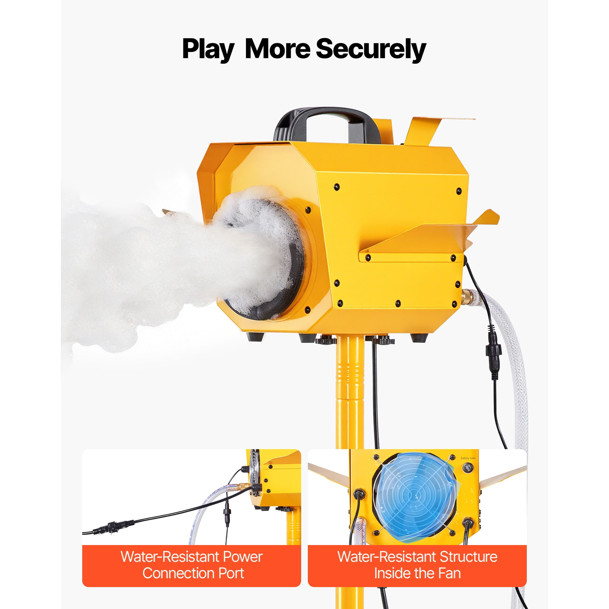 KFFKFF Foam Machine with Adjustable Angle, Bubble Maker with 21QT Tank, Vertical Design for Events, Celebrations, and Parties