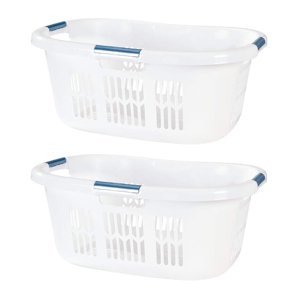 Rubbermaid 2.1 Bushel Small HipHugger Portable Plastic Laundry Basket