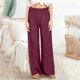 thumbnail image 2 of TaTaai Women Loose Fit Solid Cotton Linen Wide Leg Long Pants Casual Ladies Weekend Outdoor Vacation Wear Breathable No Fading Soft Stylish Versatile Trousers Gift, 2 of 6
