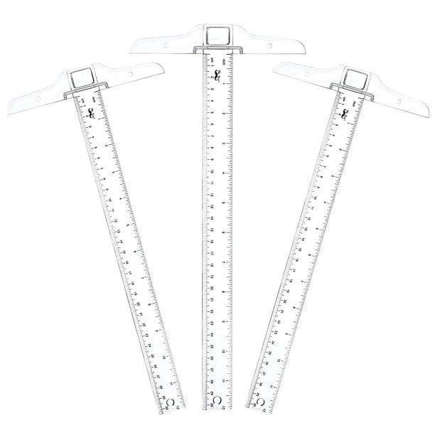 Generic 30cm 12'' Plastic Metric T Square Double Side Rule