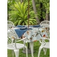 thumbnail image 3 of Outdoor Tablecloths with Umbrella Hole & Zipper, Green Spring Floral Round Tablecloth 54 Inch, Summer Botanical Vintage Birds Waterproof Table Cloth, Patio/Pool/Picnic Table Covers, 3 of 8