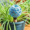 thumbnail image 3 of Evergreen Mosaic Glass Watering Globe with Terracotta Spike, Peacock Garden and Yard Decor, 3 of 3