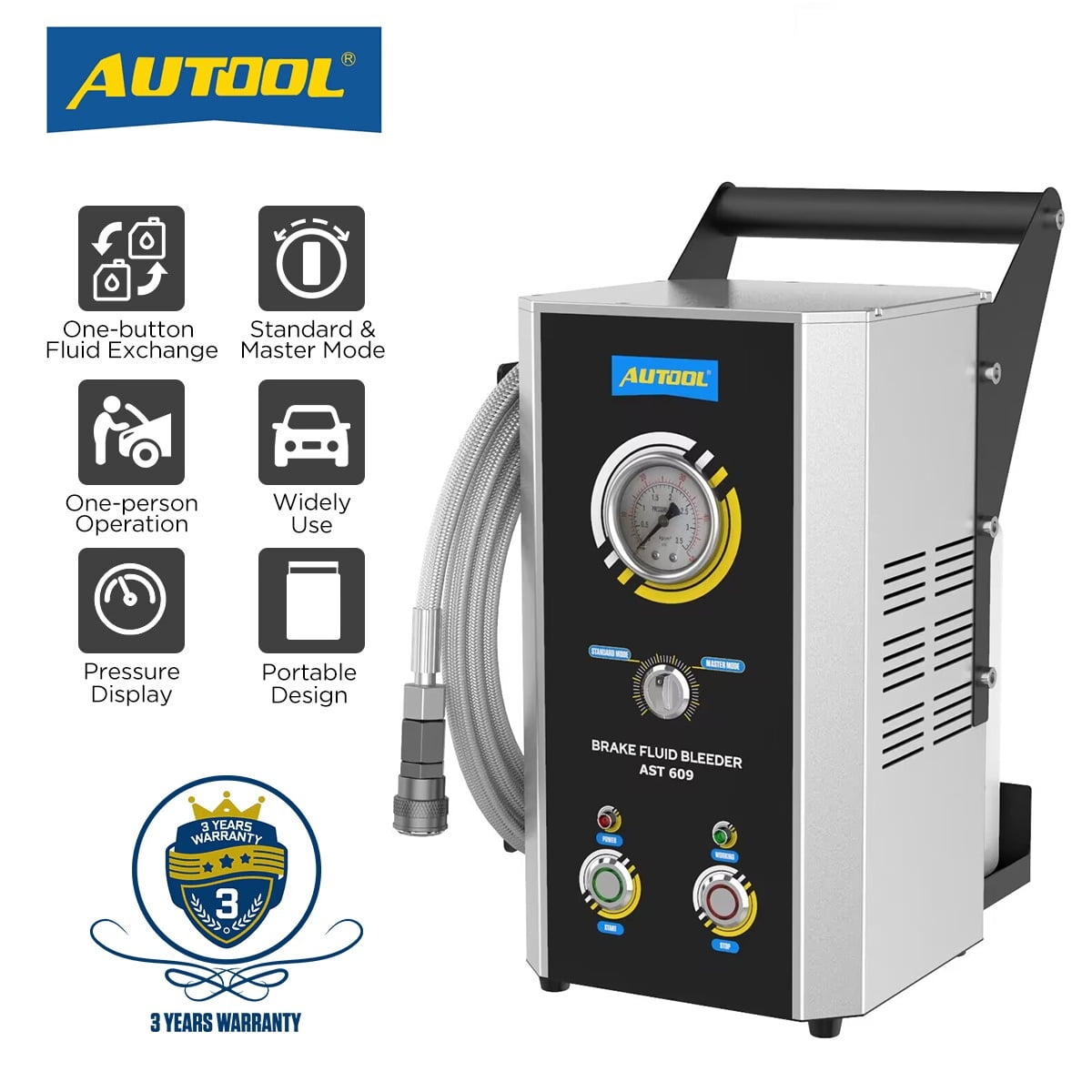 AUTOOL Brake Bleeder Kit,Dual Pressure, Dual Power Supply Mode,with