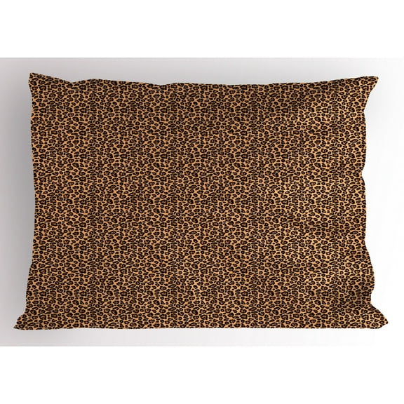 Ambesonne Leopard Print Pillow Sham, Orange Exotic African, 36" X 20", Orange and Black