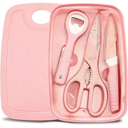

5 In 1 Camping Cutting Board for Kitchen Dishwasher Safe Plastic Cutting Board Non Slip Plastic Cutting Board Set and Paring Knife with Kitchen Scissors Bottle Opener Peeler Serving Tray