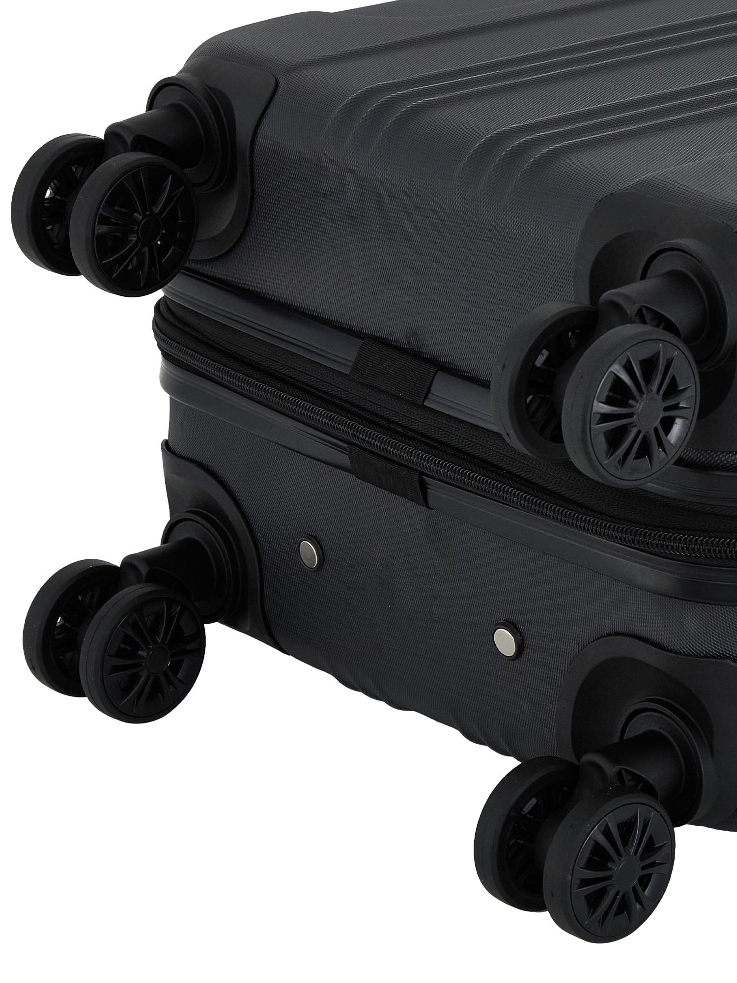 Travelers Club 3-Piece ABS Spinner Expandable Luggage Set with Cup Holder and USB Port - Black