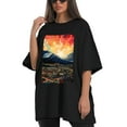 thumbnail image 4 of Plus Size Shirt for Women Black Tops for Women Oversized Short Sleeves Shirt for Women T Shirt Crewneck Shirt for Women XL, 4 of 5