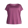thumbnail image 2 of Terra & Sky Women's Plus Scoop Neck Tunic Tee With Short Sleeves, Sizes 0X-5X, 2 of 5