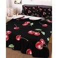 thumbnail image 3 of Quilts Twin XL Size, Cherry Rustic Soft Comforter Bedding Set for Bed, Spring Summer Tropic Fruit Black Lightweight Quilted Bedspread with Pillow Cover(2 Pieces) for All Season, 68x98 Inch, 3 of 6