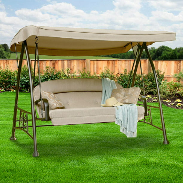 Garden Winds Replacement Canopy Top For Sears 3 Person Deluxe Swing Replacement Canopy Top Fabric Only Metal Frame Not Included Walmart Com Walmart Com