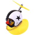 thumbnail image 1 of Adornos de coche de juguete de pato de goma, decoraciones de salpicadero de coche de pato amarillo, gafas geniales de pato con casco de hélice, estrella blanca de cinco puntas Sailing Electrónica, 1 of 6
