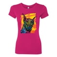 thumbnail image 2 of Wild Bobby, Cute Colorful Rainbow Doberman Dog Dog Lover Womens Slim Fit Junior Tee, Raspberry, Medium, 2 of 3