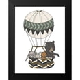 thumbnail image 2 of Sweet Melody Designs 12x14 Black Modern Framed Museum Art Print Titled - Woodland Hot Air Balloon 2, 2 of 5