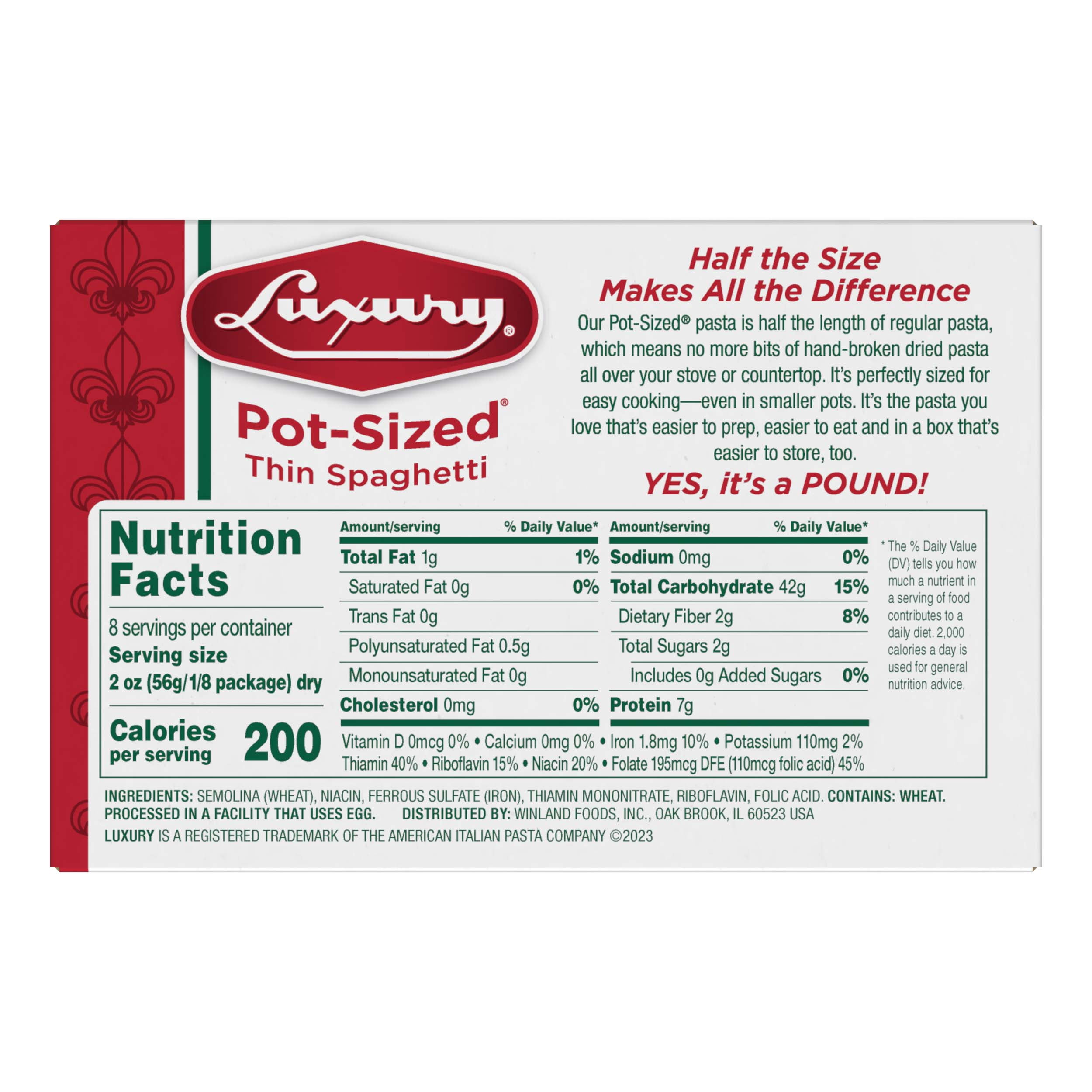 Luxury 16 oz Thin Spaghetti