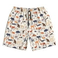 thumbnail image 2 of Honeii's South American Animals Print Men's Casual Shorts with Drawstring，Swim Trunks Quick Dry Beach Shorts, 2 of 5