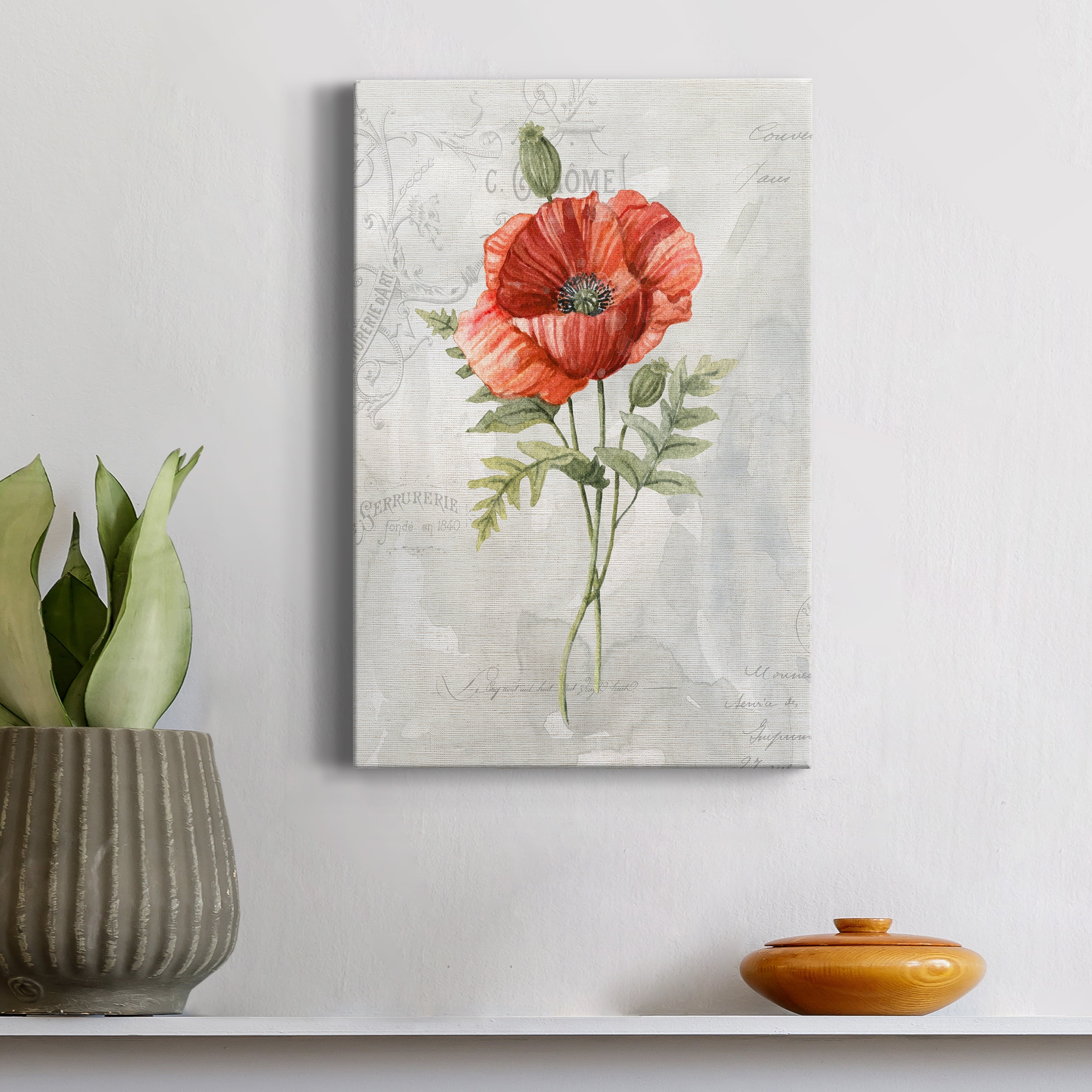 Linen Poppy Premium Gallery Wrapped Canvas - Ready to Hang - 32 x 48