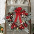 thumbnail image 4 of Dongrere Front Door Wreath for Winter & Spring Christmas Wreaths for Front Door Artificial Plants Decor for Wall Outdoor Home Holiday Xmas Decor, 4 of 7