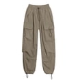 thumbnail image 6 of Mifsaly Womens Lightweight Cargo Joggers Elastic High Waist Outdoor Hiking Pants Multi-Pockets Loose Fit Workout Athletic Track Trousers Casual Brown,XXL, 6 of 6