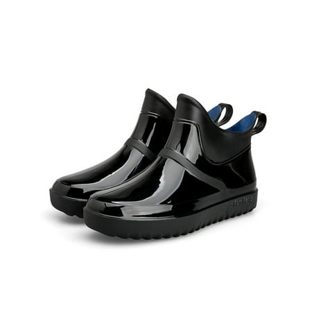 

Colisha Women s Waterproof Booties Slip Resistant Garden Shoes Wide-Calf Rain Boots Kitchen Round Toe Rainboot Lightweight Work Shoe Black 11(Women)/8.5(Men)