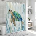 thumbnail image 5 of Shower Curtain Sea Turtle Bathroom Curtains with Hooks, Waterproof Fabric Ocean Marin Life Teal Coral Bath Shower Curtains Set for Bathroom Bathtubs Decor 72x72 Inch, 5 of 9