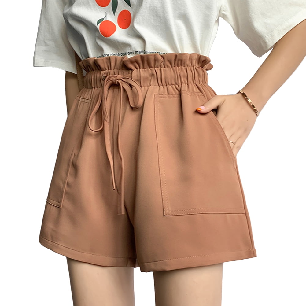 Khaki M Casual Suit Shorts Women s Korean Style Loose 2021 New Summer High Waist A Line Wide Leg Pants Walmart