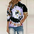 thumbnail image 3 of Women Plus Size Hoodies Tie-Dye Sweatshirts Loose Buttoned Pullover Long Sleeve Workout Sweatshirts with Pockets, 3 of 5