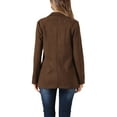 thumbnail image 3 of INSPIRE CHIC Faux Suede Blazer for Women's Dressy Lapel Collar Double Breasted Suit Jacket, 3 of 5