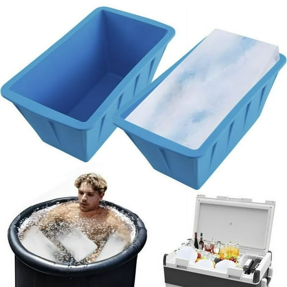 2pcs Extra Large Ice Mold 8lbs Ice Cube Maker 10"x5.5"x5" Silicone Ice Block Maker Temperature Resistant Ice Cube Maker Container Durable Ice Cube Molds Dishwasher Safe Ice Bath Chiller