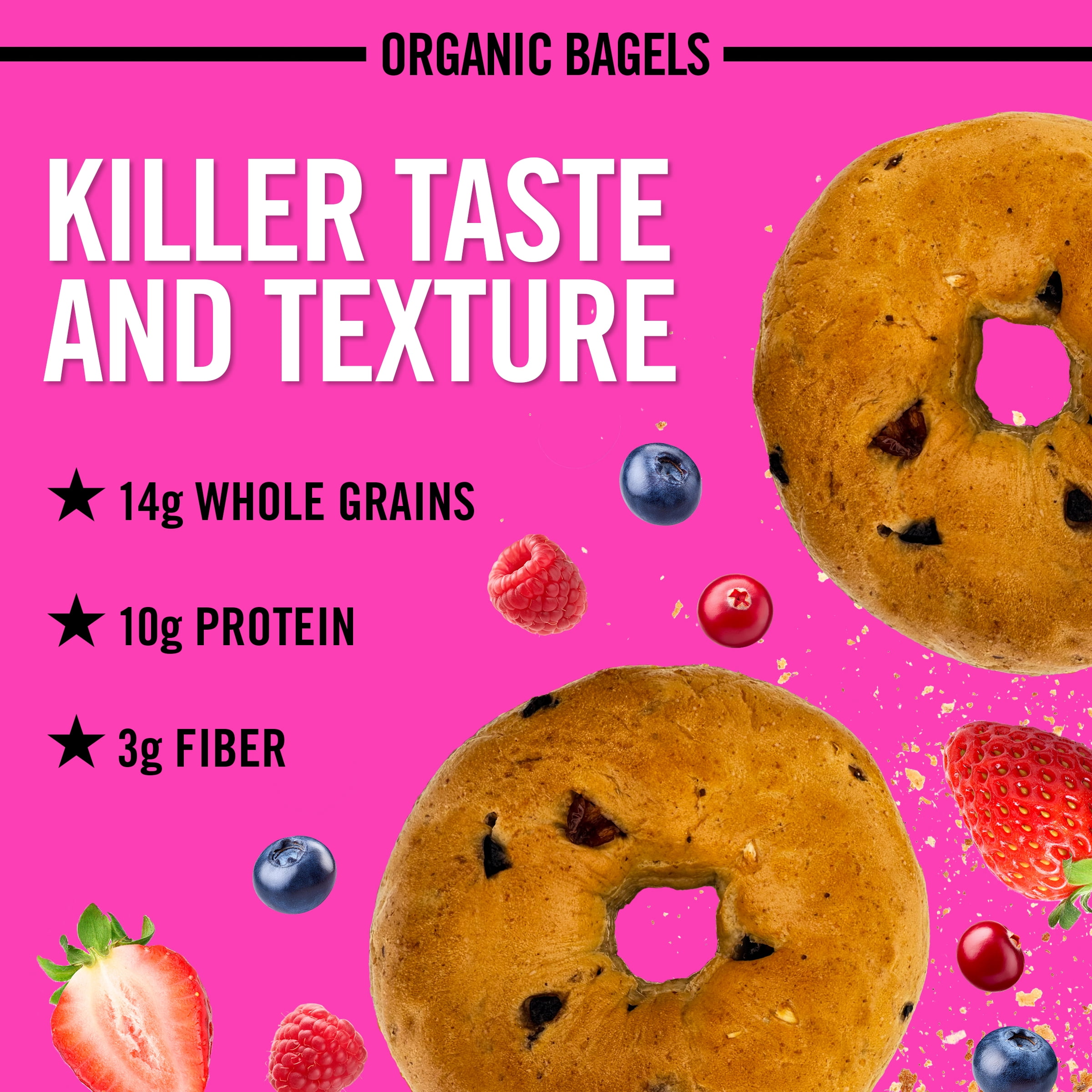 Dave's Killer Bread Summer Berry Bagels, Limited Edition Organic Bagels, 5 Count