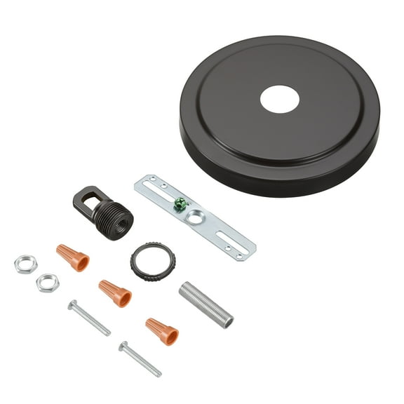 Aspen Creative 21508-11, Oil Rubbed Bronze Transitional Chandelier Fixture Canopy Kit, 5-1/2" Diameter with Collar Loop, 1" Center Hole