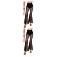 thumbnail image 2 of Pantalones largos de encaje transparentes Sonducket estilo gótico mujer Pierna ancha S M L Blanco Negro, 2 of 6