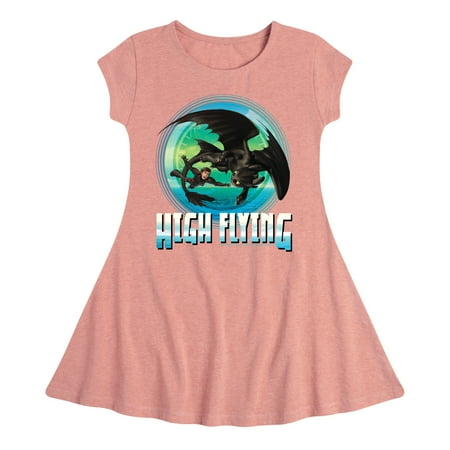 

How to Train Your Dragon - High Flying - Toddler And Youth Girls Fit And Flare Dress
