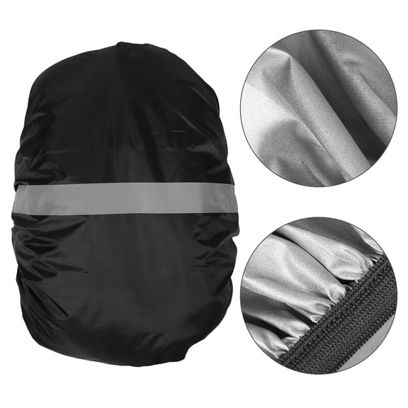 WEUVEB Reflective Waterproof Backpack Cover Black 190t Polyester for Outdoor Activities
