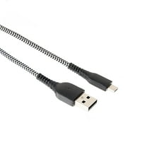 onn 6ft Micro-USB to USB Braided Charging Cable,Black