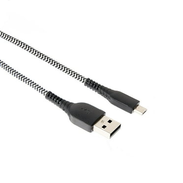 onn 6ft Micro-USB to USB Braided Charging Cable,Black