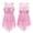 Pink, variant on iiniim Kids Girls Sequins Lyrical Dance Skirt Sweetheart Criss-Cross Back Irregular Ballroom Dress A White 8