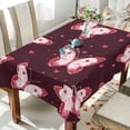 thumbnail image 4 of 54x72 Inch Tablecloth Polyester Square Tablecloth for Home Kitchen Dinner Decor Cute Pink Butterflies, 4 of 9