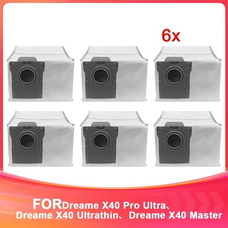 Replacement Dust Bags for X40 Robotic Vacuum Cleaner,High-Efficiency Accessories,Enhanced Filtration System,6 * Dust Bags for X40