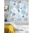 thumbnail image 3 of Summer Marine Life Sheer Curtains 2 Panels Set Watercolor Blue Coral Seaweed Ocean Fish Sheer Window Curtains Light Filtering Rod Pocket Voile Drapes for Bedroom Living Room 52"X72", 3 of 9