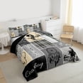 thumbnail image 3 of Homewish Western Cowgirl Cowboy Bedding Comforter Set, Grey Cream Patchwork Twin Comforter Sets, Tribal Dreamy Catcher Reversible Bedding Set, Super Cozy Room Decor, 2pcs, 3 of 8