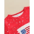 thumbnail image 5 of 4th of July Toddler Girl Outfit Short Sleeve American Flag T-Shirt+Stars Stripe Shorts Set Independence Day Clothes, 5 of 9