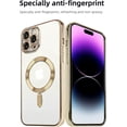 thumbnail image 4 of Plating Case for iPhone 15 Pro with Camera Lens Protector,Anti-Scratch Shockproof Slim Protective Case, Ideal for Women and Men，Compatible for iPhone 15 Pro, Gold, 4 of 13
