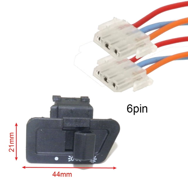 Motorcycle Horn Light Turn Signal High Low Beam Button Start Switch + Connecters 2/3/4pin Plugs for Electric Scooter ATV Moped