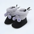 thumbnail image 4 of Baby Girls Boys Snow Warm Boots Infant Soft Sole Non-Slip Winter Booties with Plush Balls Newborn Slip On Shoes for 0-18 Months, 4 of 9